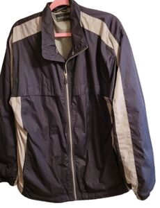 Swingster men's gray and blue long-sleeved Windbreaker Size Large